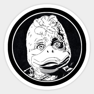 HOWARD THE DUCK (Circle Black and White) Sticker